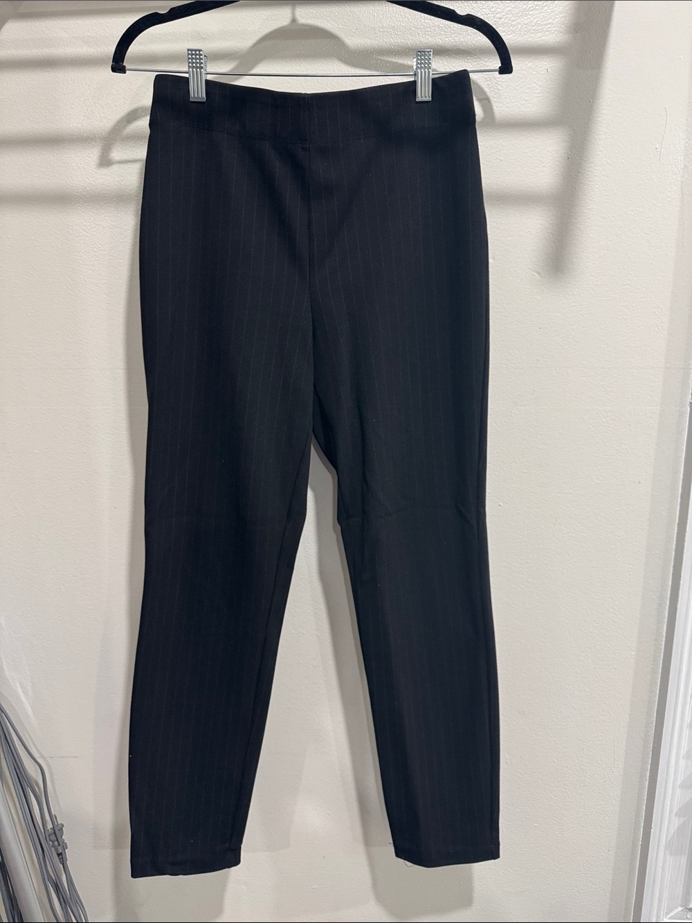 Max Studio Black Pinstripe Skinny Pants